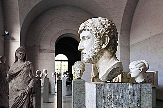 罗马,头像,古代雕塑展览馆,博物馆,慕尼黑,巴伐利亚,德国,欧洲