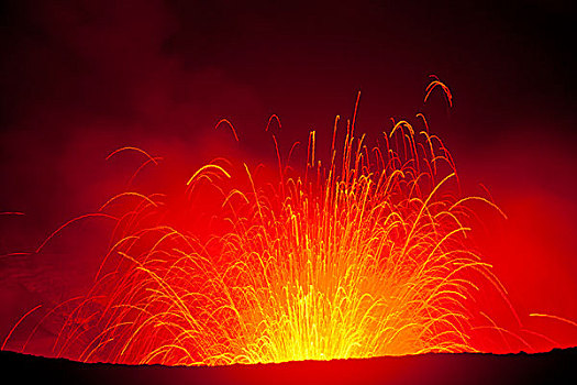 火山,喷发,岛屿,瓦努阿图,南太平洋