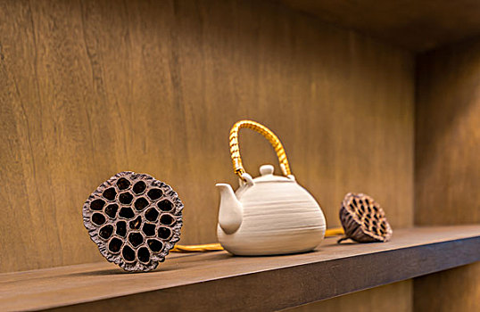 中式风格楼盘别墅样板间客厅装饰品茶壶摆件