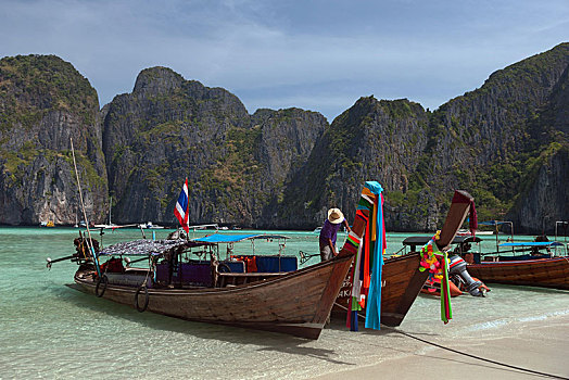 船,沙滩,玛雅海滩,苏梅岛,岛屿,普吉岛,泰国,亚洲