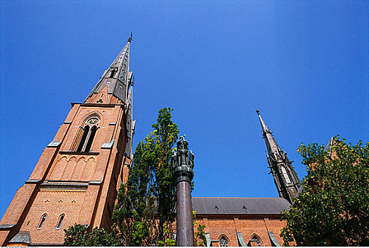 户外,教堂,乌普萨拉,瑞典