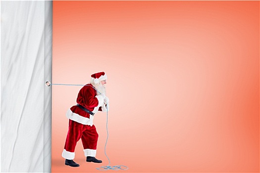 圣诞老人,拉拽,绳索,橙色