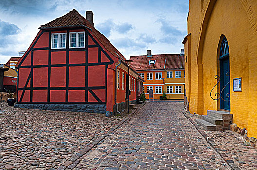 建筑,鹅卵石,街道,丹麦