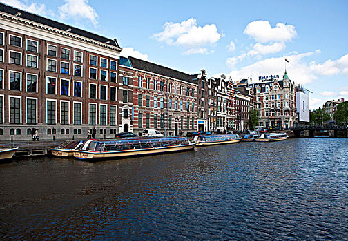 风景,上方,运河,历史,房子,阿姆斯特丹,荷兰,欧洲