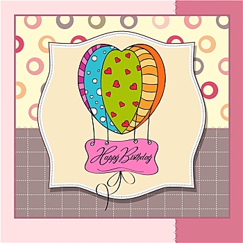 生日快乐,卡,气球