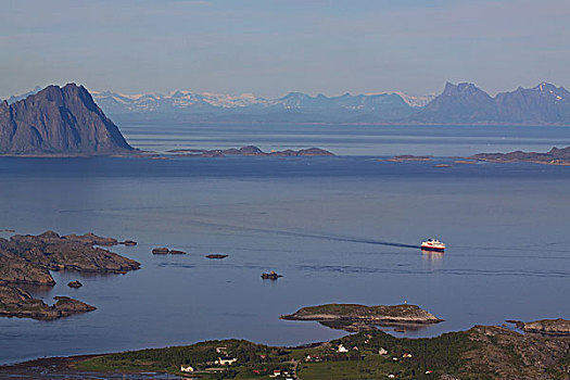 游船,挪威,海岸