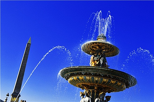 喷泉,地点,协和飞机,巴黎,方尖塔