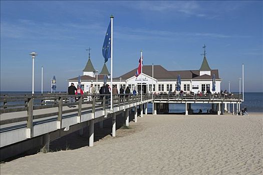 码头,阿尔贝克海滨,乌瑟多姆岛,梅克伦堡前波莫瑞州,德国