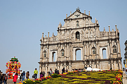 游客,教堂,遗址,澳门,中国