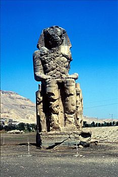 一个,巨像,靠近,帝王谷,埃及,公元前14世纪,艺术家,未知