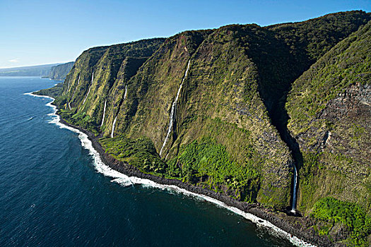 瀑布,北柯哈拉,海岸,夏威夷大岛,夏威夷