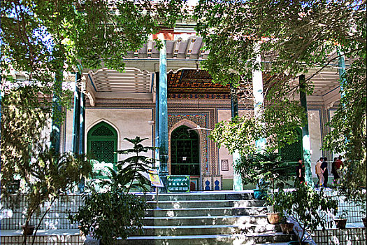 新疆喀什艾提尕尔清真寺内的大堂外景