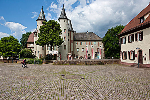 城堡,博物馆,右边,地区,办公室,施佩萨特,黑森州,德国,欧洲