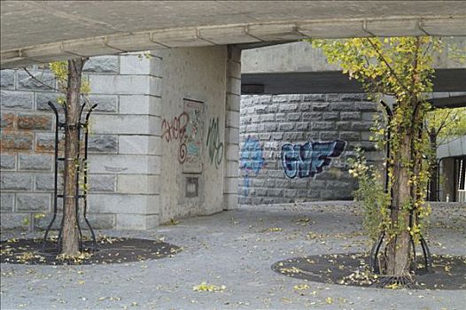 涂鸦,行人,地下通道,维也纳