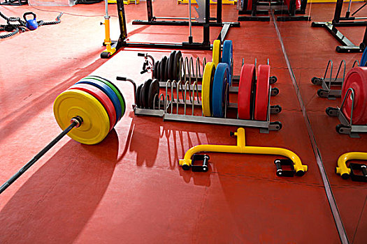 健身,健身房,举重,彩色,设备,红色,地面
