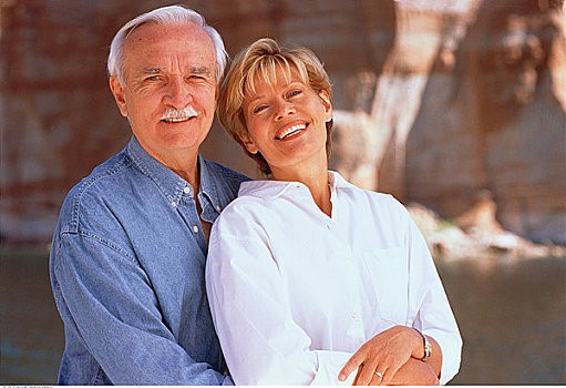 肖像,夫妻,鲍威尔湖,亚利桑那,美国
