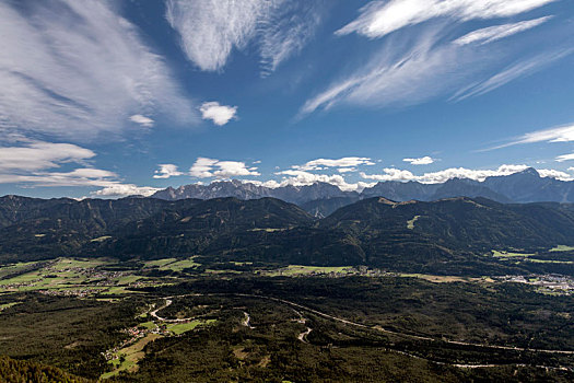 风景,上面,朱利安阿尔卑斯,卡林西亚,奥地利