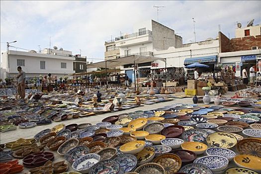 陶瓷,交易,集市,突尼斯