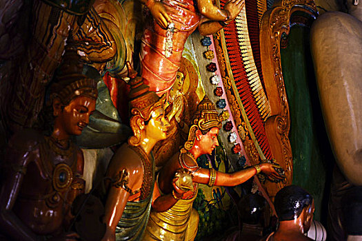 斯里兰卡,科伦坡,佛教寺庙,特写,雕塑