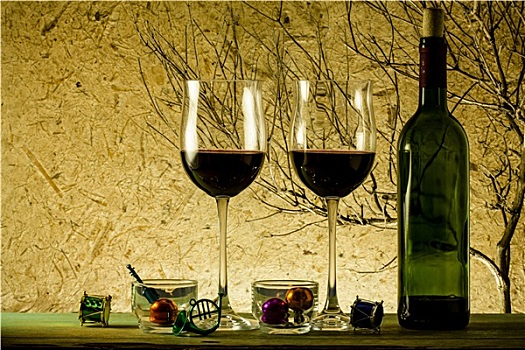 红酒,玻璃杯,老,纸,背景