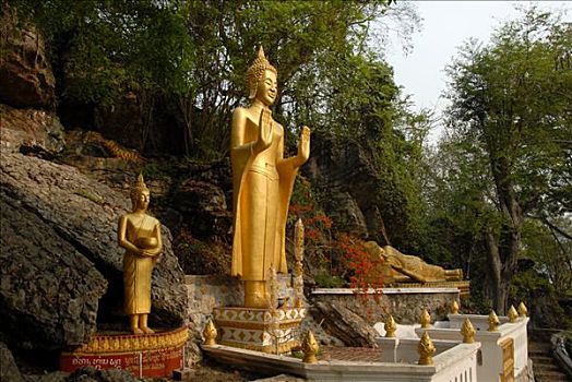 佛像,山,琅勃拉邦,老挝,东南亚