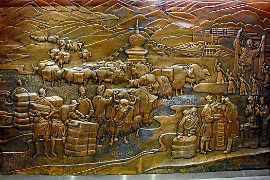 大型铜板浮雕-茶马古道