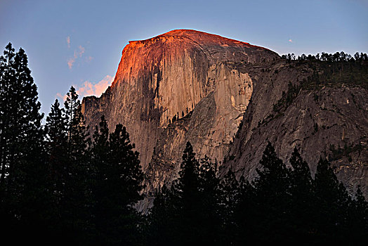 日落,半圆顶,风景,优胜美地山谷,优胜美地国家公园,加利福尼亚,美国