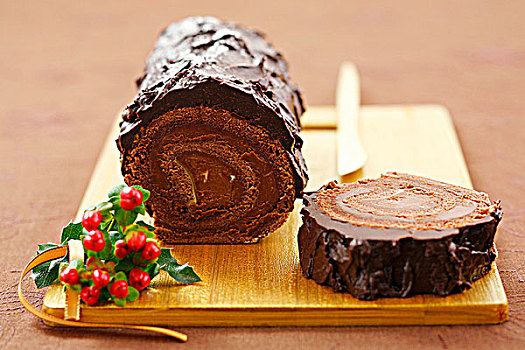 巧克力,带馅肉卷,圣诞节