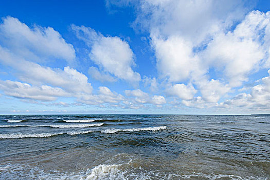 北海,波浪,天空,北方,日德兰半岛,丹麦