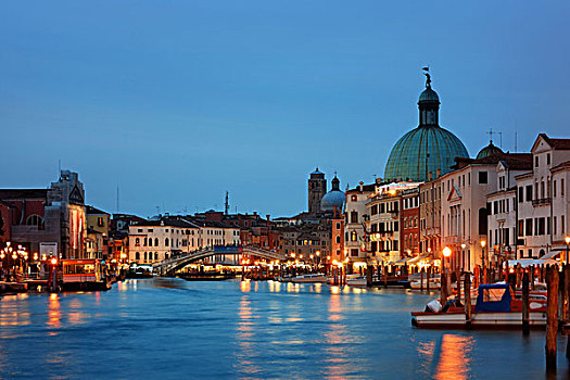 威尼斯,运河,夜拍,教堂,古建筑,意大利