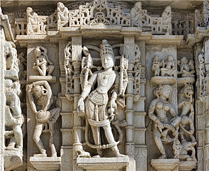 古老,太阳神庙,拉纳普尔,耆那教,庙宇,雕刻
