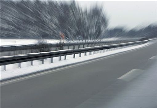 空,左边,道路,德国,高速公路,冬天,萨克森