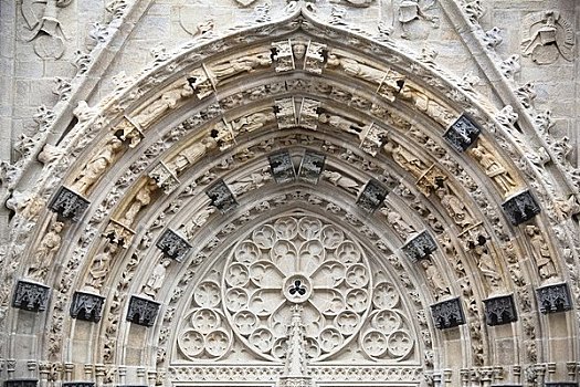 门楣,坎佩尔,大教堂,菲尼斯泰尔,布列塔尼半岛,法国