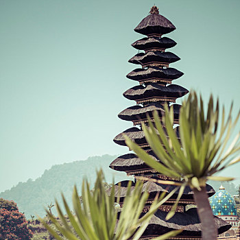 著名,庙宇,湖,巴厘岛,印度尼西亚