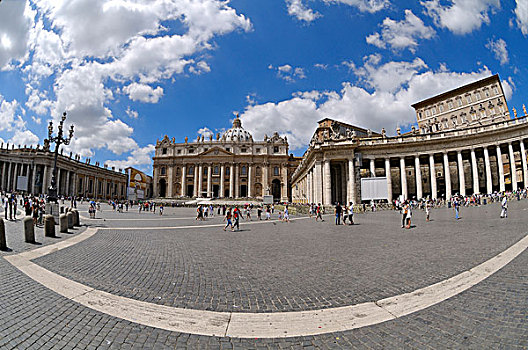 风景,圣徒,大教堂,柱廊,梵蒂冈城,罗马,区域,意大利,欧洲