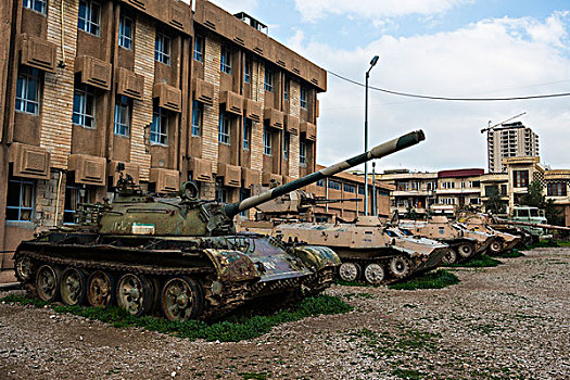 坦克,红色,安全,总部,伊拉克,智慧,军队,库尔德,人,囚禁,苏莱曼尼亚,库尔德斯坦,大幅,尺寸