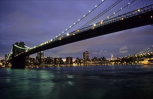 布鲁克林大桥,东河,曼哈顿,纽约,美国