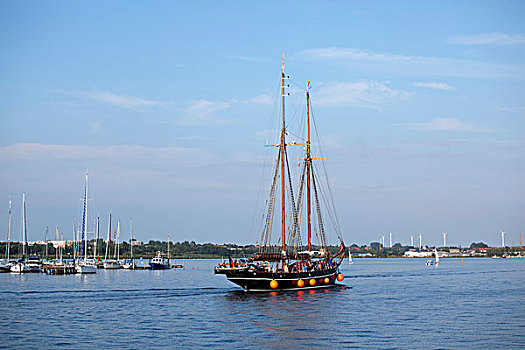 帆,帆船,罗斯托克,梅克伦堡前波莫瑞州,德国,欧洲
