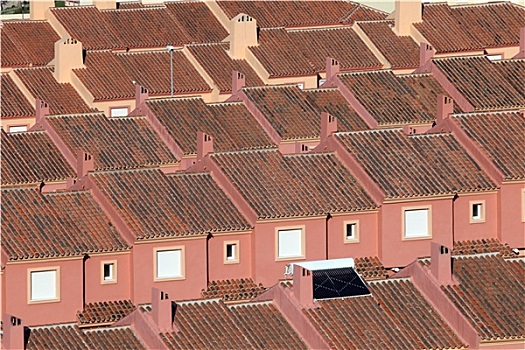 屋顶,红色,住宅,城市化,西班牙