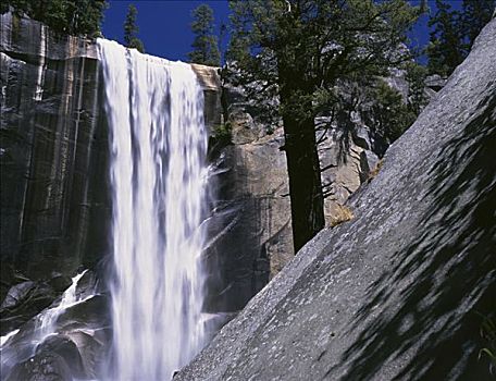 春天,瀑布,优胜美地国家公园,加利福尼亚