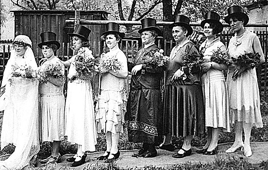 新娘,伴娘,柱状物,20世纪30年代,德国,欧洲