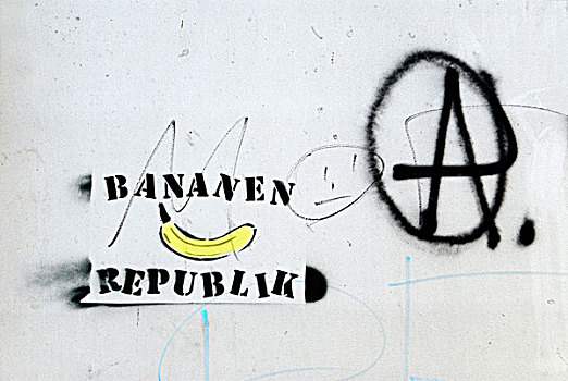 涂鸦,德国,香蕉,共和国