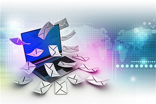 电子邮件,概念,现代,笔记本电脑,信封
