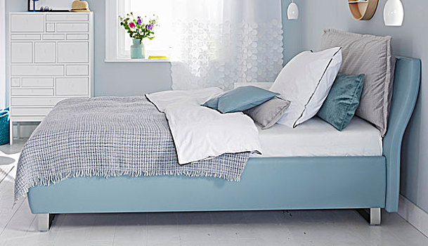 床,卧室,蓝色