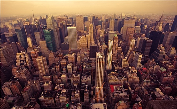俯视,曼哈顿,纽约