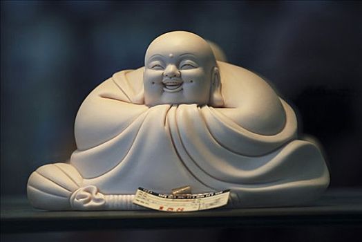 笑,佛,小雕像,龙华寺,上海,中国