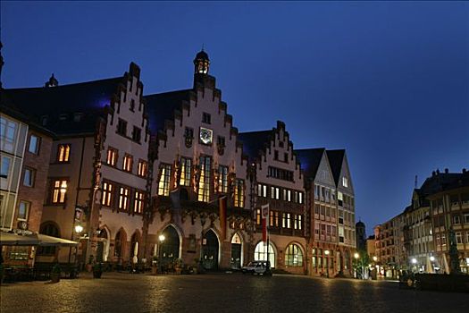 著名,木结构,房子,环绕,市政厅,黑森州,德国