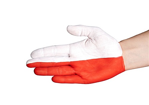 波兰,旗帜,涂绘,手