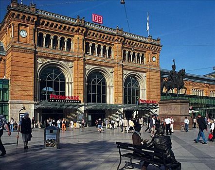 火车站,广场,纪念建筑,八月,国王,汉诺威