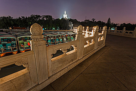 北京北海公园夜景